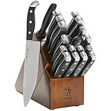 HENCKELS Premium Quality 20-Piece Knife Set with Block, Razor-Sharp, German Engineered Knife Informed by over 100 Years of Masterful Knife Making, Lightweight and Strong, Dark Brown