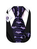 Barry.Wang Fun Animal Ties for Men Designer Handkerchief Cufflink WOVEN Casual Necktie Set