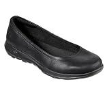 Skechers Performance Women's Go Walk Lite-15395 Ballet Flat, black, 7 M US