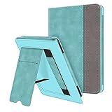 Fintie Stand Case for 6" All-New Kindle (11th Generation-2024/2022 Release) - PU Leather Cover with Auto Sleep/Wake Card Slot & Hand Strap for Kindle 2024/2022 11th Generation e-Reader, Turquoise