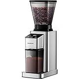 SHARDOR Conical Burr Coffee Grinder Electric, Adjustable Touchscreen Burr Mill with 48 Precise Settings, Precision Electronic Timer, Anti-static, Brushed Stainless Steel