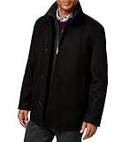 LONDON FOG Men's L10116M Wool Blend Car Coat with Bib - Black - M