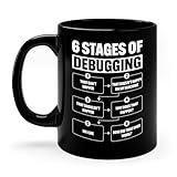 The Next 6 Stages of Debugging Funny Programming Computer Science Coffee Mug (Black, 11 oz)