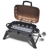 GasOne Tabletop Propane Grill – Portable Grill Propane with Heat Resistant Handles, Large Cooking Surface – User Friendly Temperature Control Knob Portable Gas Grill for RV, Camping, Home Use