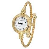 Blekon Original Elegant 23mm Round Analog Display Watch for Women with Arabic Numerals and Cable Cuff Bangle