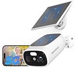 2.4G/5G WiFi Camera for Home Security with Double Solar Panels, 2K Solar Security Camera Wireless Outdoor, Color Night Vision, 2-Way Talk, Spotlight, Siren,IP66, Cloud/SD, AI Detection, Works w/Alexa