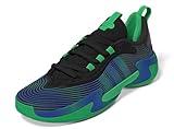 adidas Women's Exhibit Select 2.0 Pro Basketball Sneaker, Black/Semi Screaming Green/Lucid Blue, 9.5