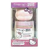 The Creme Shop Hello Kitty Silky Skin Spa Set - Bath Bomb & Body Scrubs for Radiant Silky Skin - Moisturizing Bath Bomb & Sugar Body Scrub - Indulge in Your at-Home Spa Kit – Strawberry