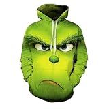 Unisex Christmas Hoodie Novelty Sweatshirt, Halloween Pullover Hooded With Pocket (US, Alpha, Medium, Regular, Regular, greenL)