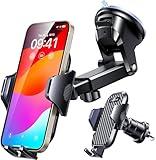 VANMASS [Longest Lasting] True Military-Grade Car Phone Holder Strongest Suction & Clip Cell Mount Dashboard Windshield Vent Automobile Cradle Truck Accessories for iPhone 16 15 Pro Max 14 13 Android