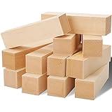 YIPLED 12 Pack Unfinished Basswood Carving Blocks Kit, Rectangular Wooden Blocks for DIY Carving, Crafting and Whittling for Adults Beginner and Experts(4 x 1 x 1 inch)