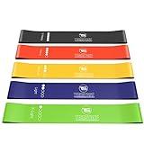 TechStone Resistance Bands Set for Men and Women, Pack of 5 Different Levels Elastic Band for Home Gym Long Exercise Workout – Great Fitness Equipment for Training, Yoga – Free Carrying Bag