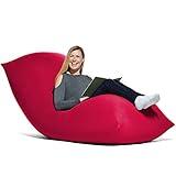 Yogibo Max 6-Foot Beanbag Chair, Bean Bag Couch with a Washable Outer Cover, Customer Favorite Cozy Sofa for Gaming, Reading, and Relaxing, Filled with Soft Micro-Beads, Red