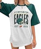 Football Shirts for Women Game Day Shirt Football Season Tshirt Team Fan Tees Graphic Raglan Short Sleeve Tops Grey