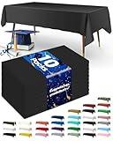 Pureegg Plastic Table Cloth Disposable 10 Pack, 54 x 108 Inch Table Cloths, Graduation Decorations Class of 2025, Graduation Party Tablecloths, Rectangle, Plastic Cover, Leakproof & Sturdy, Black