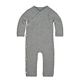 Burt's Bees Baby 'baby-boys' Romper Jumpsuit, 100% Organic Cotton One-piece Coverall and Toddler Footie, Quilted Heather Grey, 12 Months US