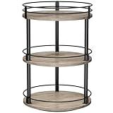 Creso hom 3 Tier Lazy Susan Organizer, Rotating Spice Rack for Kitchen Countertop, 360 Degree Turntable Spice Holder Rack for Cabinet, Makeup Skincare Organizer Rack, Greige