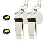 AMBITIONJUMP Whistle for Coaches, Metal Whistles for Adults with Lanyard, Loud Sport Whistle for Referee Teacher Police Soccer Gym