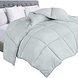 Utopia Bedding Comforter Duvet Insert, Quilted Comforter with Corner Tabs, Box Stitched Down Alternative Comforter Queen (Light Grey)