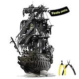 Piececool 3D Puzzles with DIY Tool Sets, Flying Dutchman Pirate Ship Model Building Kits, Difficult 3D Metal Puzzles for Adults, Great Christmas Birthday Gifts