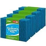 AIDEA Non-Scratch Scouring Pads, Dish Scrubber Pads for Household and Kitchen, Multipurpose Scour Pads for Cleaning, 24 Pack, 5.5in*3.5in