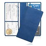 Car Registration and Insurance Holder,PU Leather Car Glove Box Organizer Car Document Holder for ID,Driver's License,Universal Car Organizer Car Accessories for Women/Men (Blue)