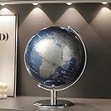 World Globe with Stainless steel Stand, 8inch Earth Modern Desktop Globe For Educational Home Office Desk Bookshelf Decor, Cool Tech Gift for Business Men Father Boys Adults & Kids