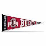 Rico Industries NCAA Ohio State Buckeyes Exclusive 12" x 30" Felt Wall Décor Pennant - Great for Home/Bed Room/Man Cave Décor