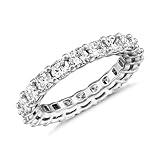 PAVOI 14K White Gold Plated Rings Cubic Zirconia Love Ring | 3mm Stackable Rings for Women | White Gold Rings for Women Size 8