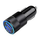 Fast Car Charger, Quick Charging 5.4A/30W Phone USB Adapter Rapid Plug 2 Port Cigarette Lighter Auto Charger Flush Compatible Samsung, Tablet, iPhone, iPad, LG, Automobile Charger