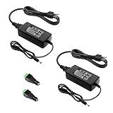 ALITOVE 12V Power Supply 5A 12 Volt DC 60W Power Adapter 100~240V AC to DC 12V Converter 5amps 4A 3A Low Voltage Transformer LED Driver with 5.5 x 2.5mm 2.1mm Plug for LED Light CCTV Camera, 2pack