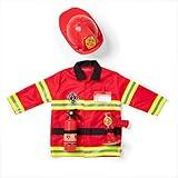 Melissa & Doug Fire Chief Role Play Costume Dress-Up Set Pretend Fire Fighter Outfit With Realistic Accessories, Firefighter Costume For Kids And Toddlers Ages 3+