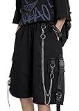 XKBHYD Punk Clothes for Women Loose Bottoms Kpop Aesthetic Pants Comfy Loose Shorts Punk Style Clothing