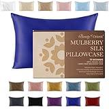Beauty of Orient 19 Momme Premium Mulberry Silk Pillowcase for Hair and Skin | Handcrafted Hypoallergenic & Anti-Acne 100% Silk Pillow Cases with Zipper | Standard - 20" x 26", Royal Navy