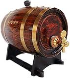 LUXURY Premium OAK “Aged Sensations” (3 Liter) Home Whiskey Barrel Dispenser for Liquor, Wine, Spirits, and Beer! Holds ENTIRE Bottle/Handle