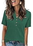 Summer Tops for Women Short Sleeve Tshirts Going Out Workout Outfits Business Casual Basic Tees Trendy Loose Fit Clothes Green