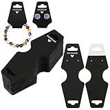 joycraft 100Pcs Bracelet Display Cards, 4.7x1.7 inch Self Adhesive Necklace Display Cards, Black Jewelry Holder Cards, Sturdy Hanging Jewelry Cards for Earring, Bracelet, Necklaces, Scrunchies