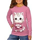 GWDDCMGYH Cute Cat Long Sleeve Tops for Girls 10-12 Fall Clothes for School Teen Shirts for Girls Trendy Crewneck Long Sleeve Tshirt for Girls Winter Homewear for Dance Party