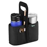 Beautyflier Drink Carrier with Handle for Delivery Reusable Insulated Coffee Cup Carrier Portable 2 Cup Holder with Handle Organizer Tote Bag for Hot & Cold Drinks