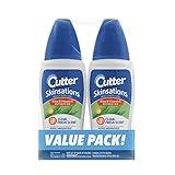 Cutter Skinsations Insect Repellent, Repels Mosquitos, Ticks, Gnats, Fleas, 7% DEET, 2 pack, 6 fl Ounce (Pump Spray)