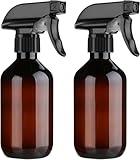 2 Pack Leakproof Spray Bottles 300ml - Adjustable Nozzle (Mist/Jet), Refillable PET Plastic for Hair, Cleaning, Plants, Travel | BPA-Free, No-Spill Design, Salon & Home Essentials (Brown)