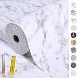 Drawer and Shelf Liner for Kitchen Cabinet: 12 in X 20 Ft Non Slip Waterproof Shelf Paper Non Adhesive Refrigerator Liners White Marble Easy Liners for Bathroom with Knife Tape Measure