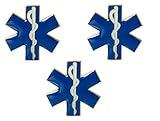 Emergency Medical Services EMS Star of Life - The Rod of Asclepius - Lapel Hat Backpack Pin (Qty 3, multicolor)
