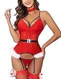 Avidlove Christmas Lingerie Sexy Santa Costume for women Christmas Outfit Red,XL