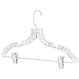 HARDW Clothes Hangers with Clips Plastic Set of 12 Pack Heavy Duty Hangers Dresses, T-Shirts Shirt Suit Hangers for Closet Organization Crystal Clear Hanger Pants Skirt Hanger Women and Men