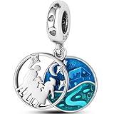 NUJIFFY 925 Sterling Silver Charms Bead for Bracelets & Necklaces,Star Moon Solar Charm Bracelets,Ocean Starfish Shells Turtle Crab Bracelet Beads,Starry Sea Style Jewelry for Women