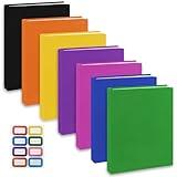 KICNIC Colored Book Covers 7 Pack, 6x9 Inch Stretchable Book Sox Suitable for Most Hardcover Books, Up to 8.5 Inch x 9.5 Inch, Washable, Reusable Textbook Covers with Label Sticker