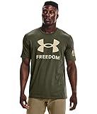 Under Armour Men's New Freedom Logo T-Shirt, Marine Od Green (390)/Desert Sand, Medium