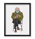 Poster Master Bernie Sanders Poster - Old Man Sitting Print - Pop Culture Art - Minimal Art - Gift for Men, Women & Fans - Funny Wall Decor for Bedroom, Living Room or Office - 8x10 UNFRAMED Wall Art