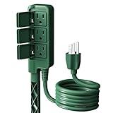 HBN Outdoor Power Stake Waterproof with 6FT Long Extension Cord, 3 Grounded Outlets Yard Power Strip with Protective Covers, Electrical Power Stake with Multiple Plug Socket for Garden Decoration